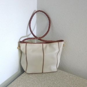 Bottega Veneta Ivory Brown Leather Bag